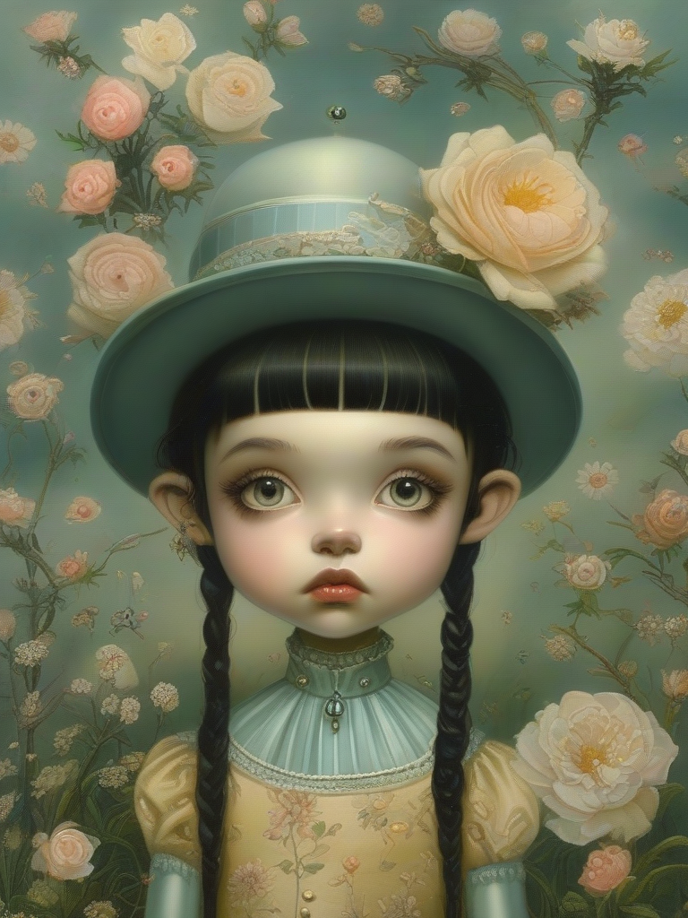 masterpiece,best quality,portrait of boy,Style of Mark Ryden,digital painting,<lora:tbh76-sdxl:1>,