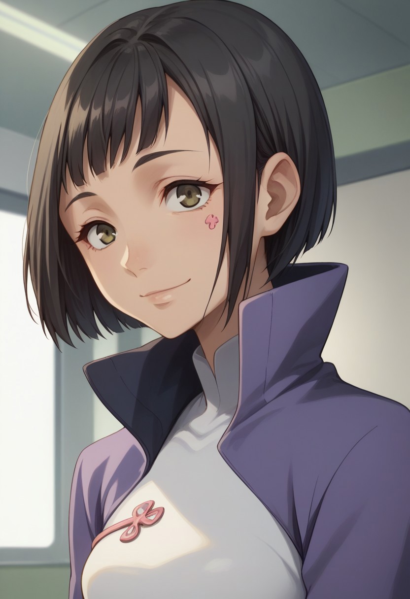 score_9, score_8_up, score_7_up, source_anime, highly detailed,
talho, solo, black hair, short hair, bob cut, 1girl, purple jacket,  jacket, closed mouth, high collar, indoors, bangs, upper body, dress, smile
indoor,