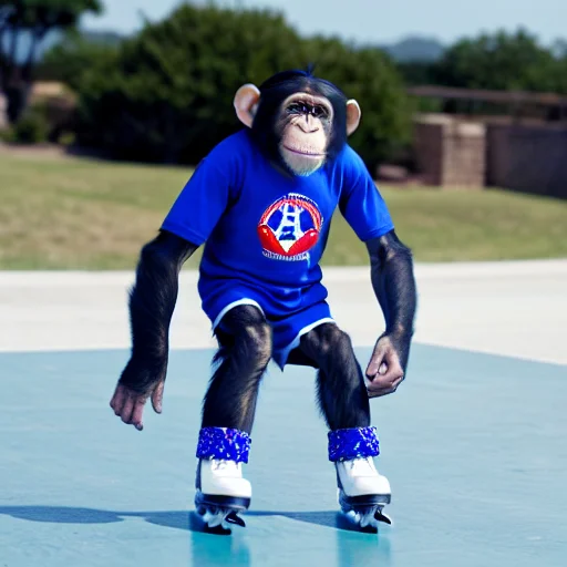 chimp boy skating in the skate park