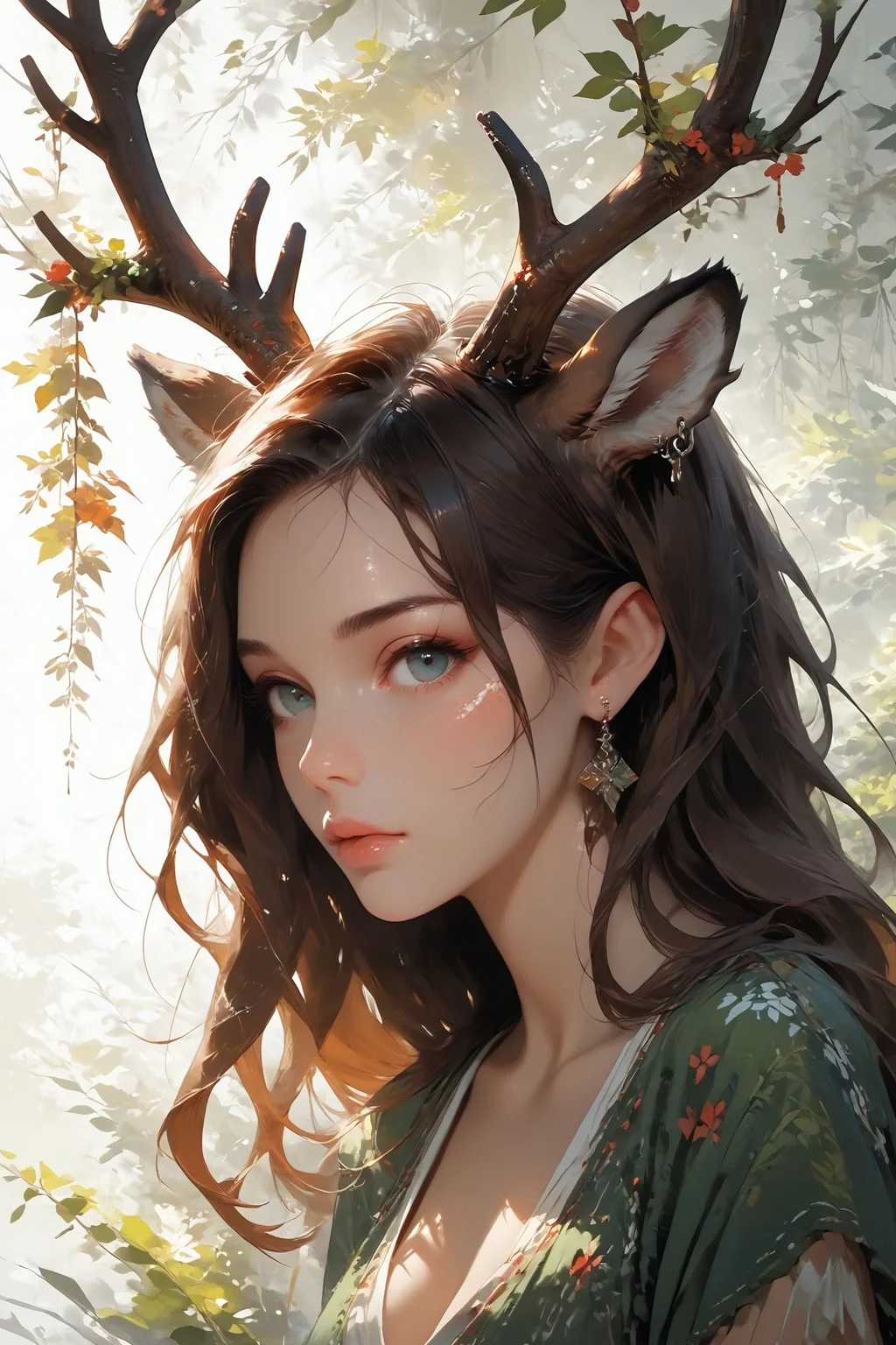 looking at viewer,detailed background,Cinematic Lighting,film grain,score_9,score_8_up,score_7_up,masterpiece,best quality,highly detailed,
<lora:(增强)sdxl_lightning_8step_lora:1>,<lora:glowneon_xl_v1:1>,glowing,<lora:hand 4:1>,hand person,<lora:Expressive_H:0.8>,Expressiveh,<lora:Concept Art Twilight Style SDXL_LoRA_Pony Diffusion V6 XL:0.6>,<lora:th3rm4lXLP:0.4>,th3rm4l,colorful,<lora:4ntl3rsXLP:0.8>,4ntl3rs,antlers,
1girl,animal ears,breasts,deer ears,earrings,no humans,palmate,solo,tree,upper body,white background,pelt,antlers mix branch,