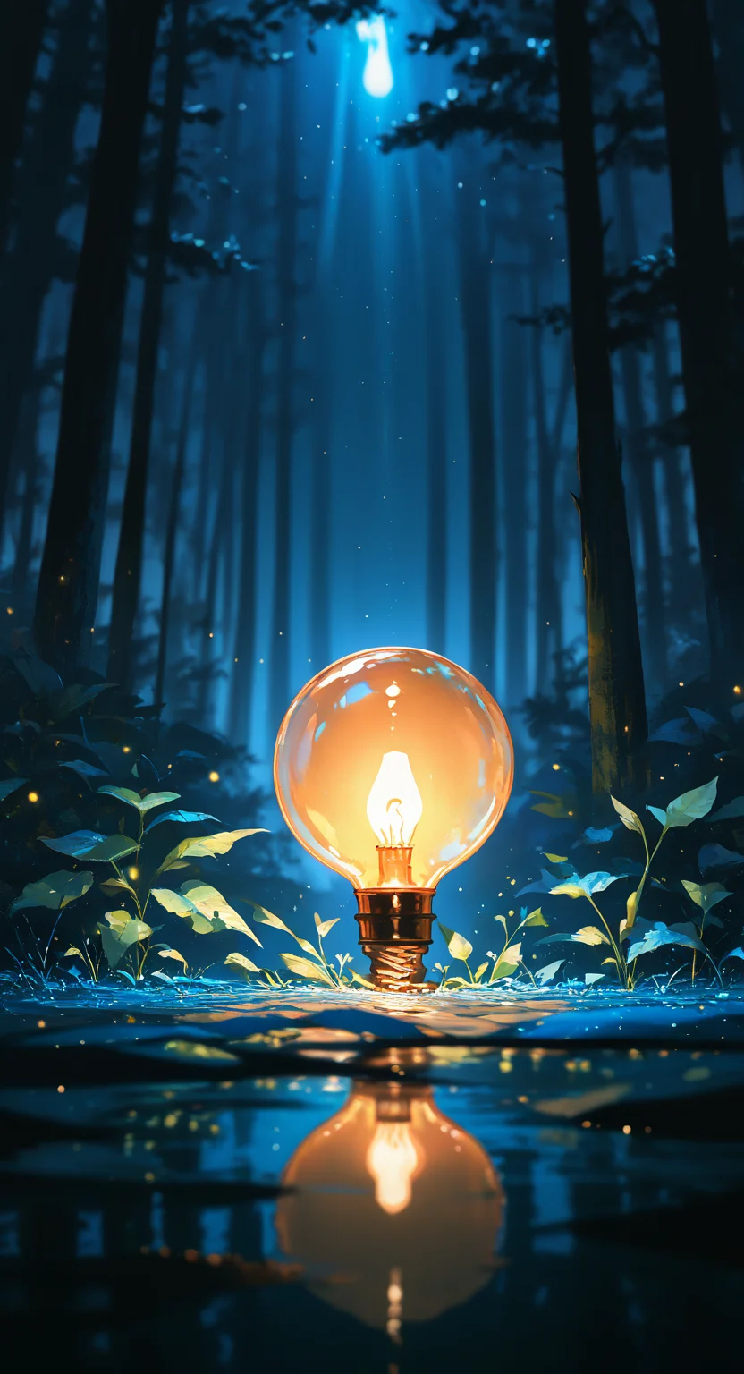 masterpiece, best quality, good quality, very awa, very aesthetic, absurdres, newest, Nature Reclaiming Civilization,
outdoors, no humans, blurry background, depth of field, glowing, leaf, moonlight, plant, scenery, nature, light particles, lens flare, forest, light rays, fantasy, light, bokeh, still life, fern,Upside down light bulb,Light bulb focus, night,Reflection, refraction, halo,Vibrant,vivid <lora:ponyv6_noobV1_2_adamW-000017:0.7> <lora:USNR_STYLE_XL_lokr:0.45> <lora:EtherSDXL:0.15>