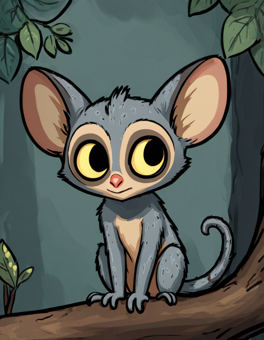 novuschroma style bushbaby <lora:105_novuschroma_1:1>
