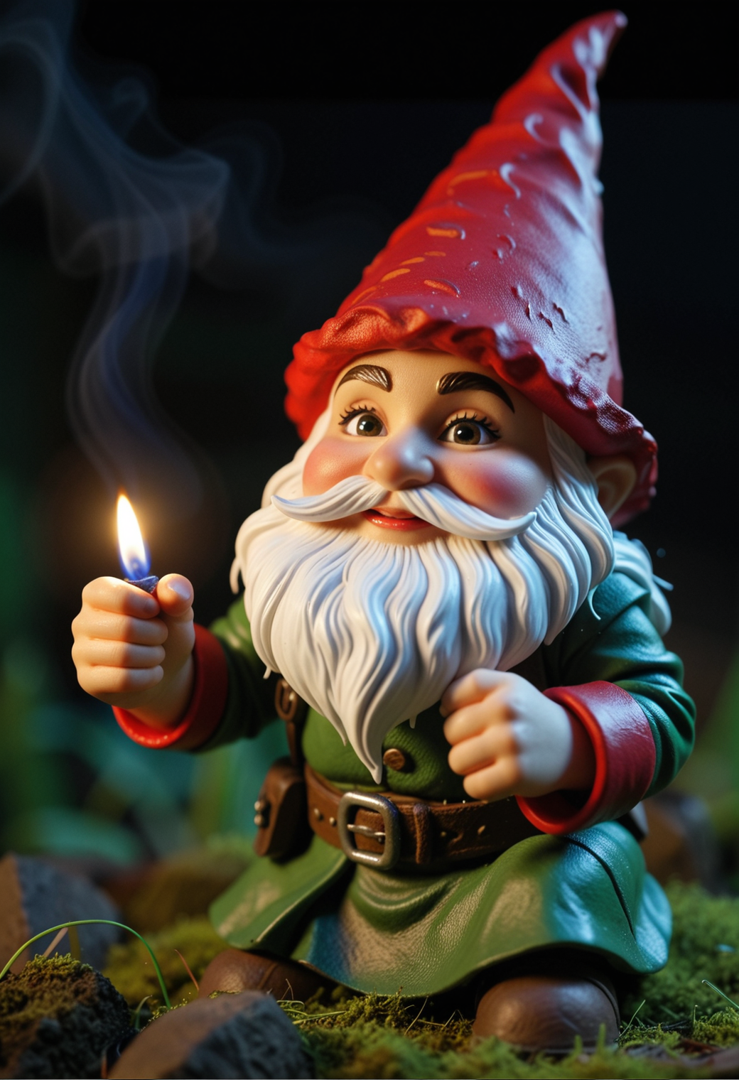 colorful photograph, High Shutter Speed, volumetric lighting, Passionate Female Gnome, Druid, Fujifilm XT3, RAW photo, masterpiece, photorealistic, 8k, (blurry:-1) , (sharp focus)