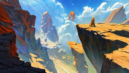 Conceptart,Concept Art,SamWho,mksks style, species,overlooking chasm