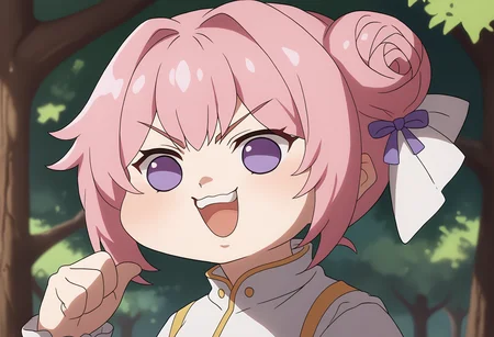 score_9, score_8_up, score_7_up, source_anime,
BREAK
<lora:shiDioV2:1.0>, konodiopose, pointing, parody, meme,
smile, open mouth, style parody, shaded face, v-shaped eyebrows, upper body,
1girl, solo,
<lora:Doro_X_PDXL_V1:0.7> doro, creature, :3, chibi, pink hair, purple eyes, hair bun, hair bow, no humans, white skin, four legs, solid circle eyes, no pupils
