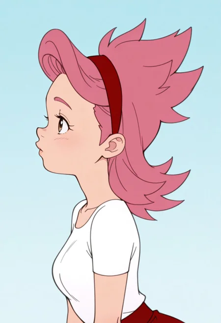 spikyhair, spiked hair, solo, Myopia Minton, side view