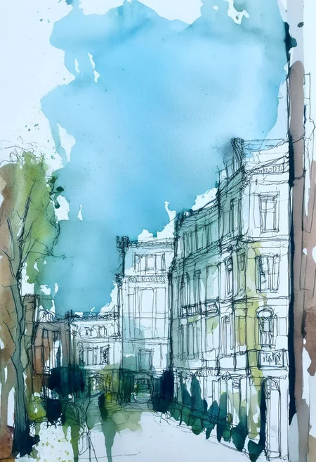 SKETCH OF atreetview, Classical architecture, traditional settlements, river landscape, bridges, streets, trees, pedestrians,
Deepening of outlines, rough strokes, smooth lines, lines|lines|lines,
(real landscape:1.1), (blurred background:1.0), [buildings|vehicle|Crowd|garden|bridge|path|trees|vehicle|highway_urban:0.2], 
[Door|Window|Roof|Wall|Curtain|Road|Lighting|Landscape_detail texture:0.4], 
(background, more_details),
great lighting, vertical, Container House, stacked, archdrafting
