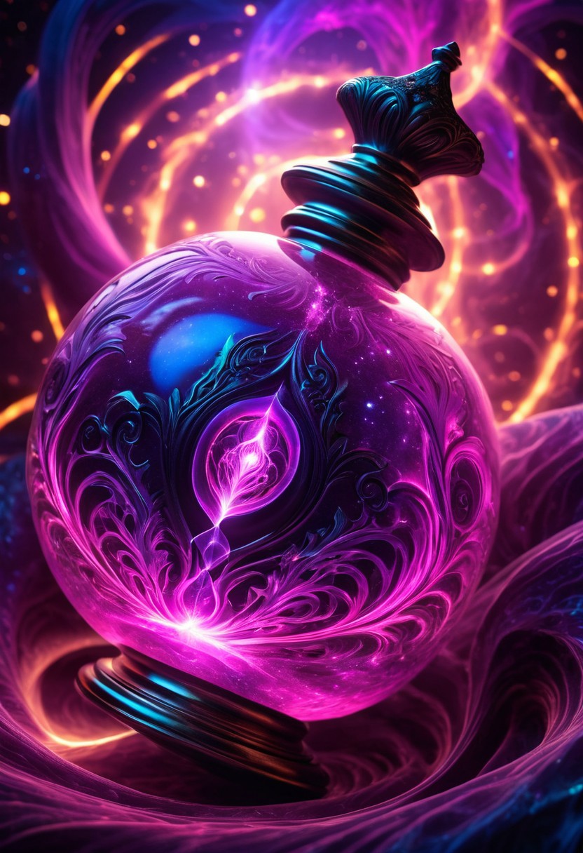 Score_9, Score_8, high_def, highest_quality, 8k, best_quality, masterpiece, photorealistic, magic_potion, ornate_glass_bottle, neon_pink, neon_purple, swirling_ethereal_mist, glowing_runes, wax_seal, ancient_symbols, intricate_patterns, potion_glow, luminous_liquid, dynamic_reflections, intense_magical_shimmer, highly_detailed, fantasy_essence, bubbling_liquid, radiant_glow, metallic_filigree, floating_stardust, arcane_energy, crackling_energy, glowing_aura, mystical_fog, glowing_motes, raw_power, cosmic_energy, surreal_glow, vibrant_colors, dramatic_lighting, cinematic_effects, ultra_realistic, hyper_detailed, magical_atmosphere, otherworldly_essence, glowing_particles, radiant_aura, divine_energy, epic_scale, cosmic_wonder, intense_focus, surreal_beauty, fantasy_art, glowing_highlights, intricate_details, mesmerizing_glow, ultra_vivid, hyper_realistic, magical_power, ethereal_light, cosmic_glow, surreal_fantasy, ultra_detailed, vibrant_glow, cinematic_lighting, intense_emotion, epic_fantasy, surreal_magic, ultra_vivid_colors, hyper_realistic_details, cosmic_magic, divine_glow, surreal_energy, ultra_detailed_art,