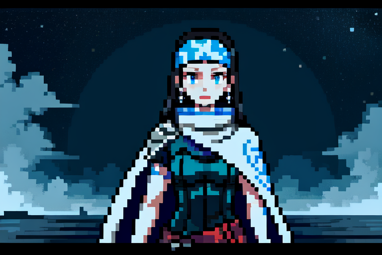 highly insanely detailed, masterpiece, top quality, best quality, highres, 4k, 8k, RAW photo, (very aesthetic, beautiful and aesthetic),  
beth_\(megami_tensei\),bethsmtii,shin megami tensei ii,long hair,black hair,straight hair,sleek black,jewelry,cross,headband,red_lipstick,messian_cross_earrings,cross_earrings,religious_earrings,messian_symbol_jewelry,white cape,cape_with_messian_symbol,Religious_cape,messian_symbol_cape,holy_knight_cape,Blue_dress,armored_corset,blue shirt,bandana_with_messian_symbol,Religious_bandana,symbol_headband,messian_church_bandana,katana,sword,Tokyo_Millennium,post-apocalyptic_city,dystopian_world,Great_Cataclysm,World_ending_event,apocalyptic_disaster,city_rebirt, 
<lora:zs_Beth:0.6>, 
(1girl:1.3), 1other, 
natural disaster,scenery,water,stairwell,ripples,Flood_Debris,Typhoon,Inundation,partially immersed,reflection,Submerged,overgrown,dark clouds,Sea of clouds,floating cloud,night,spring,star \(sky\),starry sky,galaxy,autumn,starry sky,star \(sky\),galaxy,dynamic weather,in the afternoon,shattered_moon,dawn,at sunrise,âââ