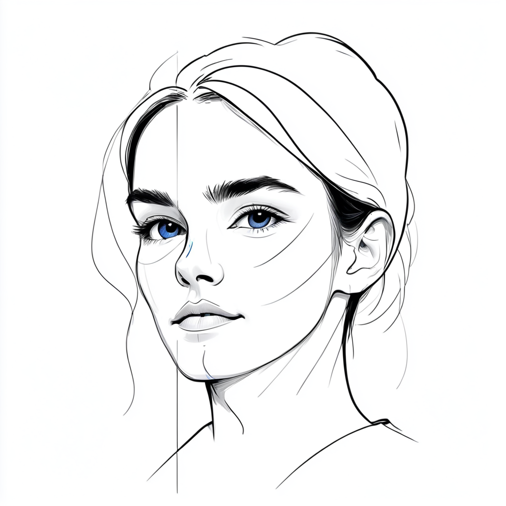 <lora:Minimalist_Line_Art:1>, ArsMJStyle, Minimalist Line Art,  Spot Colors, One-line face, continuous stroke, simple portrait, black on white, minimalist, clean design, facial features, elegant simplicity