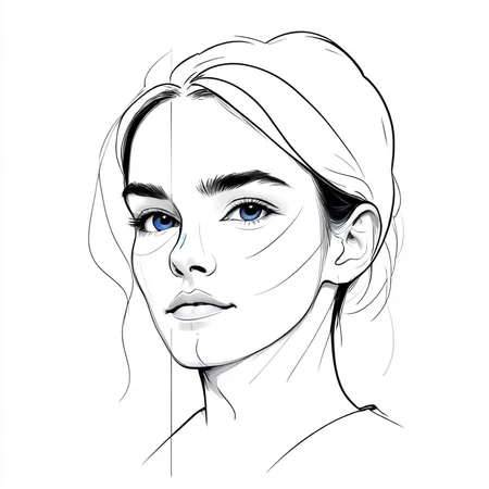 <lora:Minimalist_Line_Art:1>, ArsMJStyle, Minimalist Line Art, Spot Colors, One-line face, continuous stroke, simple portrait, black on white, minimalist, clean design, facial features, elegant simplicity