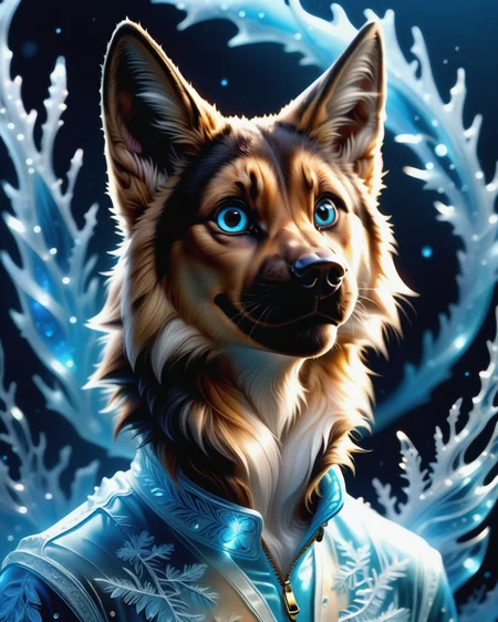 score_9, score_8_up, score_7_up, intricate details, rating_safe,
<lora:BioIceCrystalsPONY:1>, 1boy(made out of Jed-Blmicry, bioluminiscence, translucent,
anthro furry, German Shepherd,
full body, looking at the viewer, solo, smiling), detailed background, depth of field, subsurface scattering,
<lora:ral-chrosc-clr:0.3>, ral-chrosc-clr,
<lora:xl_more_art-full_v1:0.3>,
<lora:add-detail-xl:0.3>