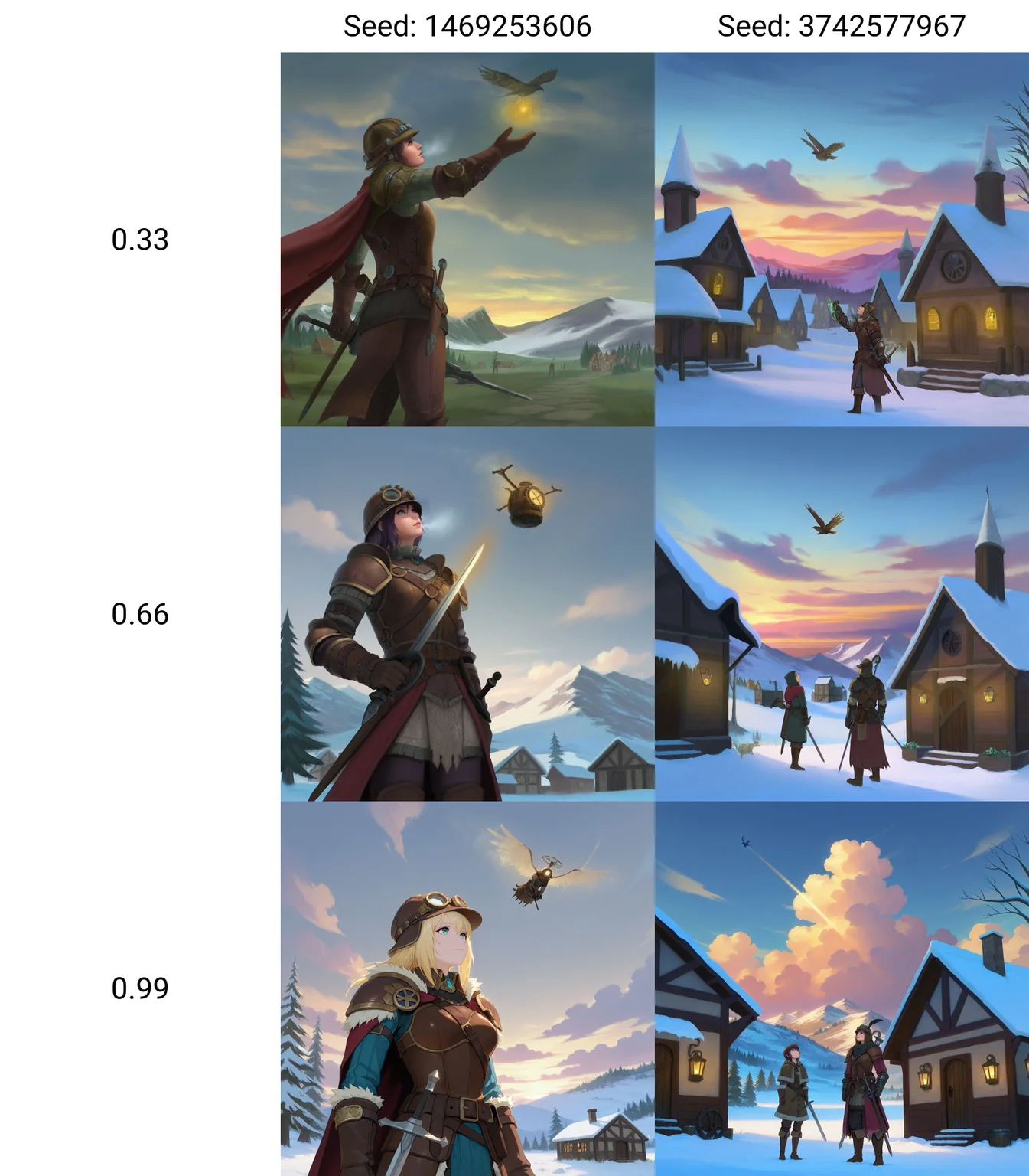<lora:GoodOldTimes:0.33>, cinematic, skyrim themed, a warrior wearing leather armor and horned helmet, 2 swords in hand, looking up at the sky, a dark demonic dragon is flying in the air in circles, snow peaked mountains in background, small village, very detailed, masterpiece, adventurous, cloudy sky,, masterpiece, best quality, very awa, highres, absurdres, (fantasy, medieval, magic, steampunk, magicpunk)