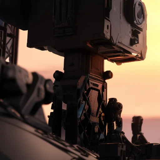 a closeup of a android structure, cinematic light