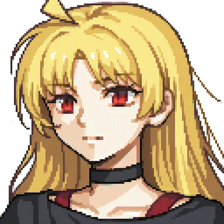 score_9, score_8_up, score_7_up, source_anime, fegbaportraits, portrait, white background, solo, 1girl, ijichi seika, blonde hair, ahoge, red eyes, black shirt, choker, collarbone <lora:zs_FEGBAPortraitsXL:1> <lora:bocchi_seikaijichi_ponyXL:1>