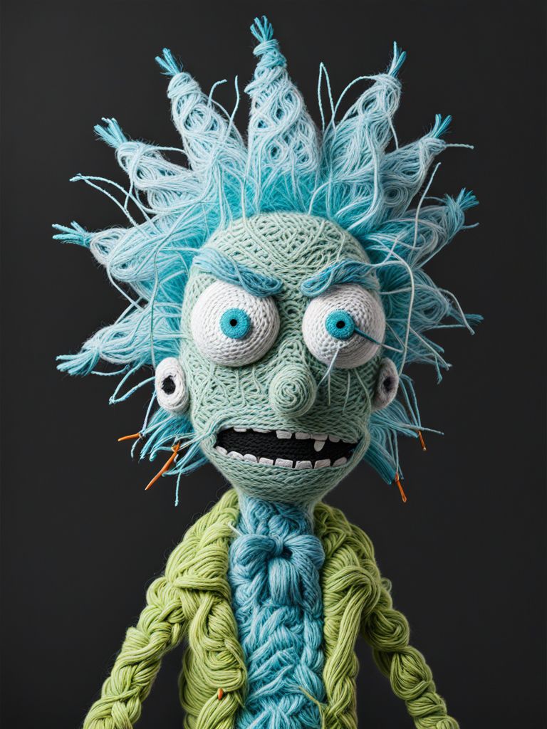 Rick Sanchez Yarn art style  <lora:SDXL_Yarn_Art_Style:1.0>