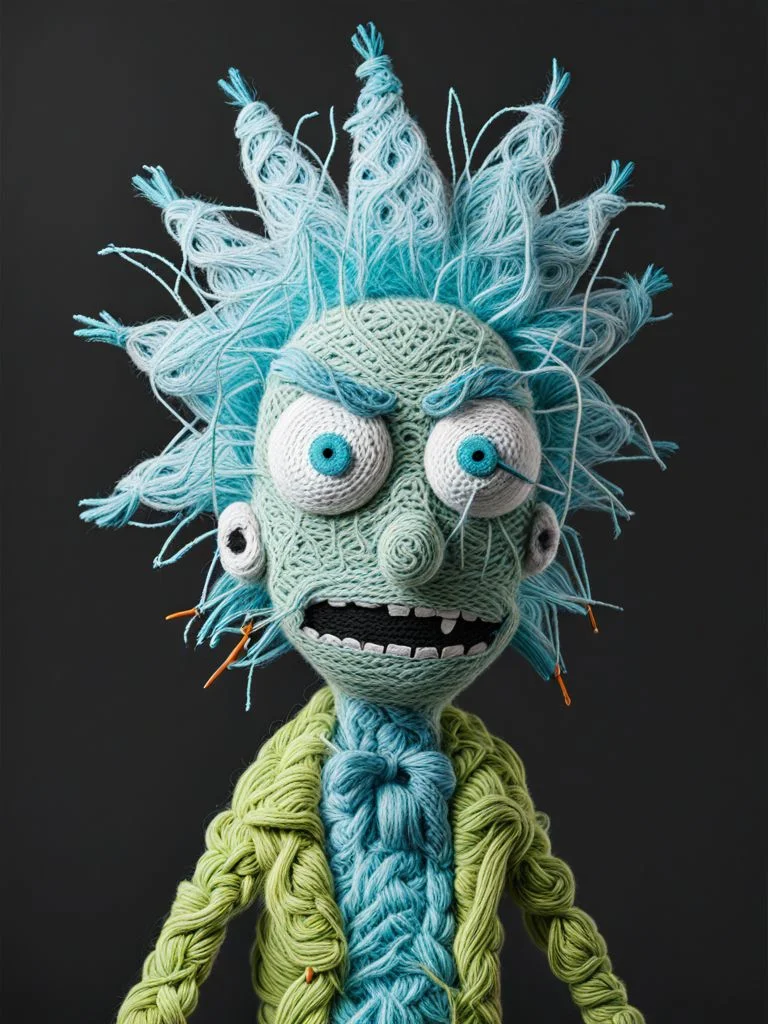 Rick Sanchez Yarn art style <lora:SDXL_Yarn_Art_Style:1.0>