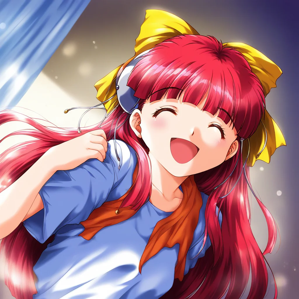 score_9, score_8_up, score_7_up, source_anime, rating_explicit, BREAK <lora:Nanako_RISE_XL:1>ãNanako_RISE, long hair, red hair, closed eyes, bangs, hair bow, headgear, yellow bow,
1girl, solo, closed eyes, smile, open mouth
room, curtain,