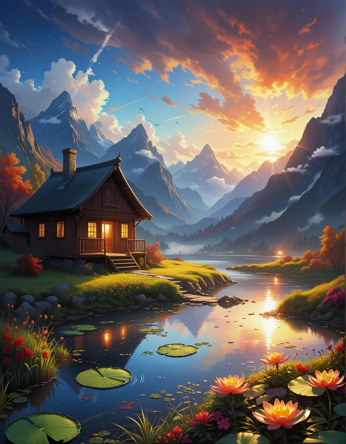 surreal landscape:1.2
mountain, Marshy Lowlands, Mist-shrouded terrain with dense patches of reeds rising from murky waters, lily pads floating on the surface, the croak of frogs filling the air,
,
Gentle drizzle refracting sunlight,
Pyrocumulus from forest fire updrafts,
Oil lamp glow in mountain hut,
Autumn maple leaf carpets,
,
Desert of sand that whispers prophecies,
,
Lightning carving fractal patterns,
Osamu Tezuka
(masterpiece:1.4), (intricate details:1.4), (hyperrealistic:1.3),(painting:0.9),(ultra detailed:1.4), (8k resolution:1.3), (sharp focus), (dramatic perspective:1.1), (chromatic aberration:0.3), (film grain:0.2),
<lora:JuggerCineXL2:0.3>,
<lora:add-detail-xl:0.3>,
<lora:WildcardX-XL-Detail-Enhancer:0.4>,
<lora:xl_more_art-full_v1:0.7>,
<lora:ClassipeintXL2.1:0.3>,
<lora:Flux-XL_Scenery:0.3> flux-scenery ,
<lora:EnvyDramaticLightingXL01:0.7>
detailxl,