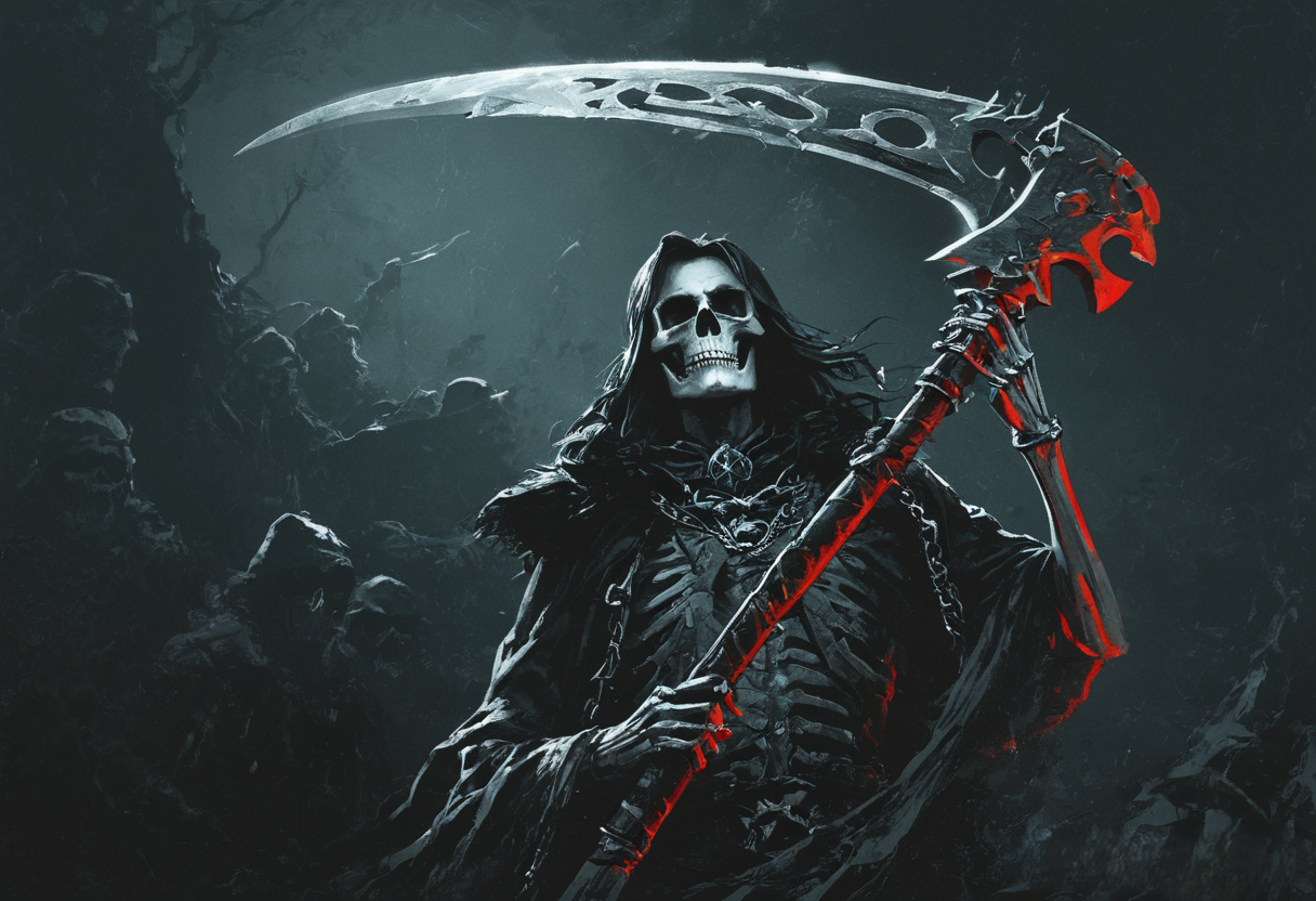 (masterpiece), (best quality), (ultra detail), Charcoal and chalk drawings. Sketch, (Hyperrealism), mj, RTX, 4k, HDR, (Messenger from Heaven: 1.4, cross, Evil Soul, lith_argenta_BH1r, Guido Argenti style, silver cyborg skeleton, Standing on a galley in the middle of a sea battle, He walks through the translucent blue high waves in the fiery sea, holding a war hammer, This picturesque scene exudes calm and tranquility, evoking a feeling of unity with nature and a sense of the grandeur of the world around us. She invites the viewer to immerse themselves in the contemplation of beauty and think about the eternal truths of existence, in the style of Bernie Wrightson, Anders Zorn, Alexi Brilo, Luis Royo