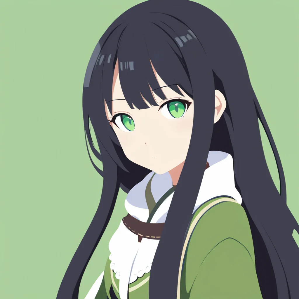 (masterpiece:1.2), (best quality:1.4), vector-artstyle, flat color, 1girl, long hair, black hair, green eyes, simple background, <lora:vector-artstyle-000003:0.8>
