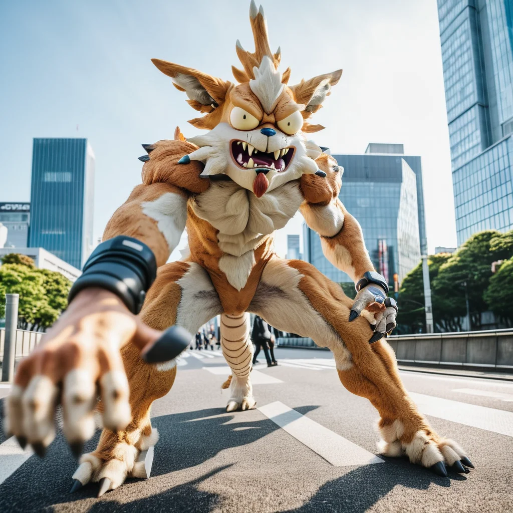 real photo of gigantic ukj monster attacking tokyo, downtown, ultra detailed scene, 8k, sharp focus, natural lighting <lora:squanch_sdxl_ukj_E3:0.9>