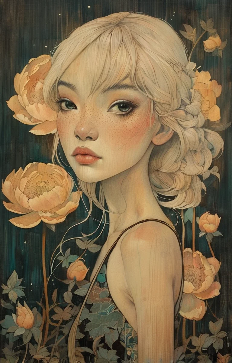 masterpiece,best quality,<lora:tbh280-sdxl:0.9>,illustration,style of Audrey Kawasaki
decaying peonies