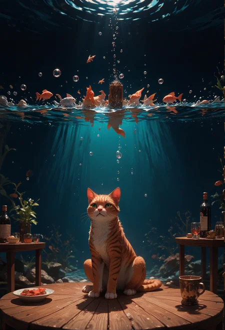 score_9,score_8_up,score_7_up,embedding:zPDXL2, film grain,Cinematic Lighting, Expressiveh,th3rm4l,colorful, , sitting, water, cup, no humans, animal, border, table, cat, alcohol, drinking glass, fish, bubble, underwater, air bubble, surreal<lora:增强\(收藏)\sdxl_lightning_8step_lora.safetensors:1.0:1.0> <lora:增强\(收藏)\Expressive_H-000001.safetensors:0.4:0.4> <lora:增强\(收藏)\Hands XL 4.safetensors:1.0:1.0> <lora:增强\(收藏)\glowneon_xl_v1.safetensors:0.5:0.5> <lora:extremely detailed (no trigger).safetensors:1.0:1.0> <lora:Vixon\(收藏)\Vixon's Pony Styles Thermal.safetensors:0.4:0.4> <lora:增强\(收藏)\sinfully_stylish_SDXL.safetensors:0.4:0.4>