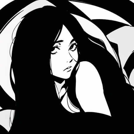 ((masterpiece)),(best quality), absurdres,sadako_yamamura,<lora:Sadakobest:0.8>, <lora:persona5stylebw_v10:0.9>,1girl, solo, portrait, upperbody,
