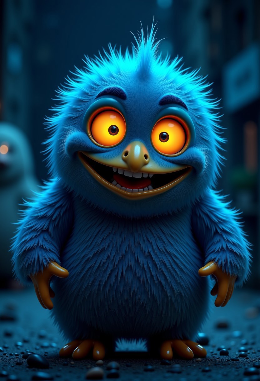 aidmaimageupgrader, a high quality digital image of mr flibble is very cross, they glow at night