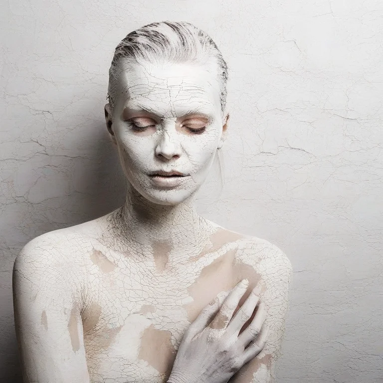 <lora:SDXL_plaster_Test_Sa_May:1.0> white old plaster of woman's body