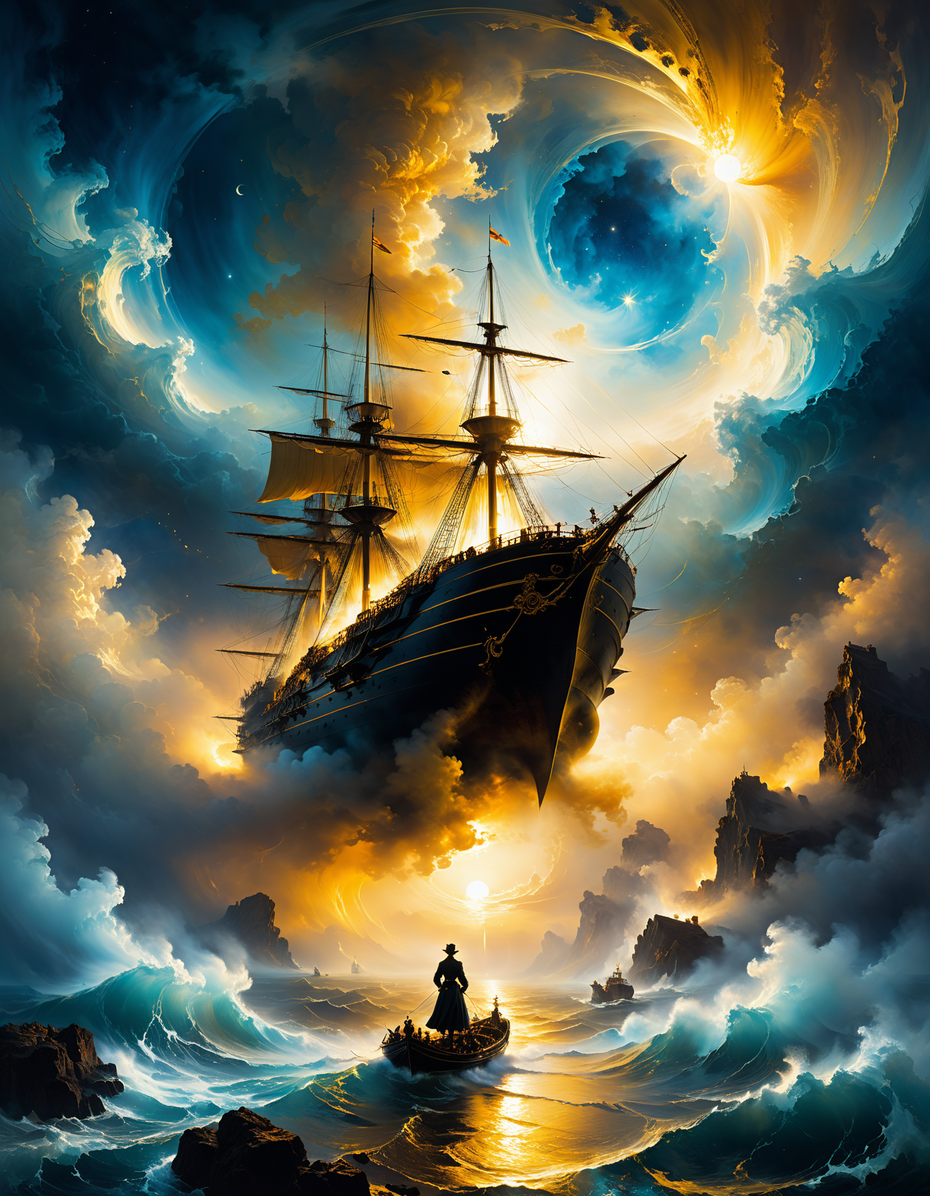by Ivan Aivazovsky and Josh Adamski,  (golden , nebulous , masterful:1.4), poster art, bold lines, hyper detailed, expressive,  award winning,  (scenery:1.4), (intricate details, masterpiece, best quality:1.4),
looking at viewer, dynamic pose, wide angle view, dark limited palette, dramatic lighting,
<lora:add-detail-xl:1> <lora:xl_more_art-full_v1:0.5> <lora:looking_at_viewer:2>  <lora:SDXLFaeTastic2400:0.4>