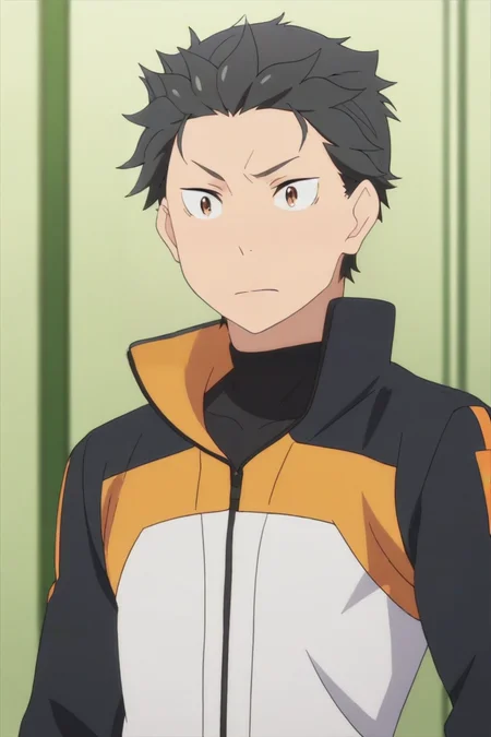 score_9, score_8_up, score_7_up, source_anime, anime screencap, , official style, , upper body, , 1boy, solo, male focus, <lora:subaru_natsuki_pony:0.92>, subaru_natsuki, , captain costume, social science fiction, , <lora:sdxl_lightning_8step_lora:1>