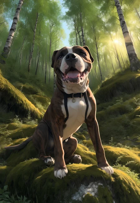 dog wondering around in a magical bright forest, happy, calm, serene, smiling
BREAK
ultra-wide angle, wide lens, photography, portrait, dog in focus, detailed, perfection style, perfection