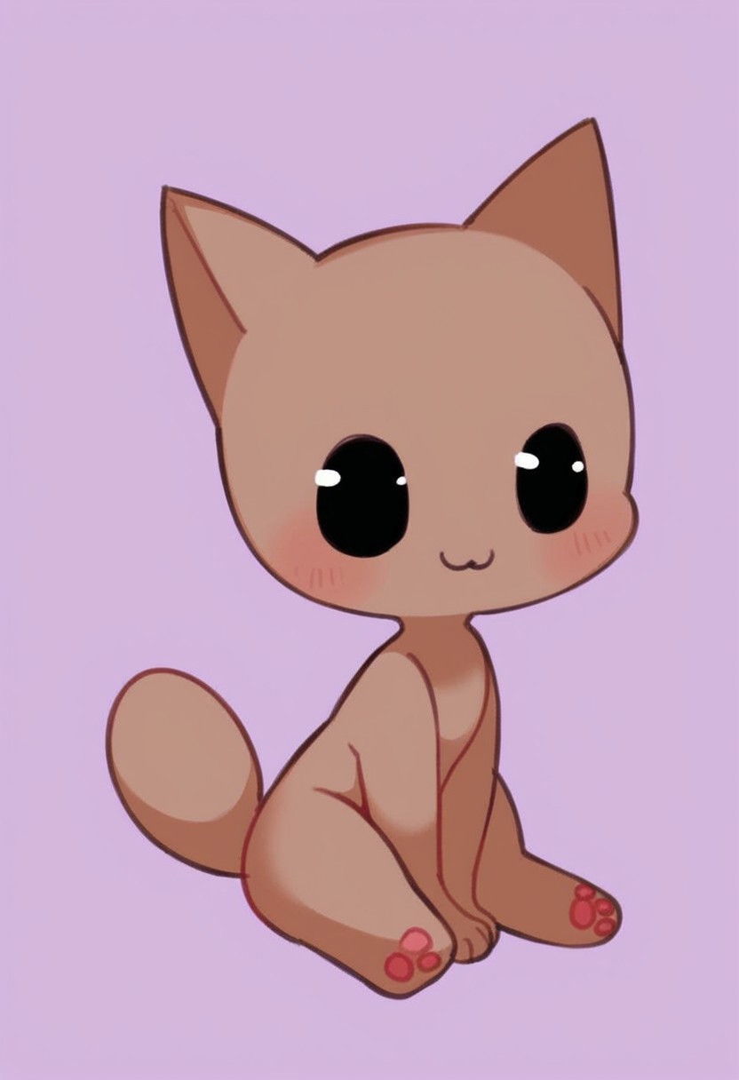a small funny cute cat sitting