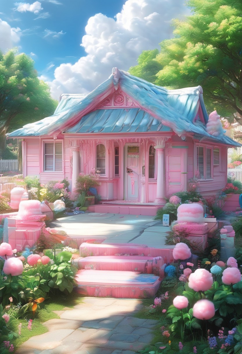 (anime), pink snake, cottoncandy, no human, (masterpiece), score_9