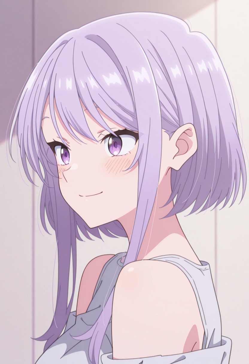 masterpiece, best quality, 32k, high resolution, absurdres, amasawa kyou, 1girl, solo, upper body, blush, smile, anime coloring, shirt, closed mouth, bare shoulders, portrait