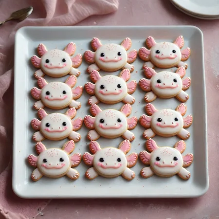 <lora:lora:1>cookie art design,  <lora:Axomodelv2.1:1> delicious cute axolotl  cookies on a tray,  <lora:add-detail-xl:1>