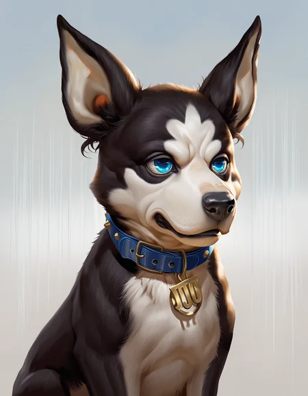 masterpiece, best quality, very aesthetic, gradient background, digital media \(artwork\),iggy \(jojo\), jojo no kimyou na bouken, no humans, blue eyes, dog, animal ears, furry, animal, highly detailed eyes, cute,  collar, artist: zhongguoduliu <lora:zhongguoduliu Illustrious 0.1-step00000720:0.8>