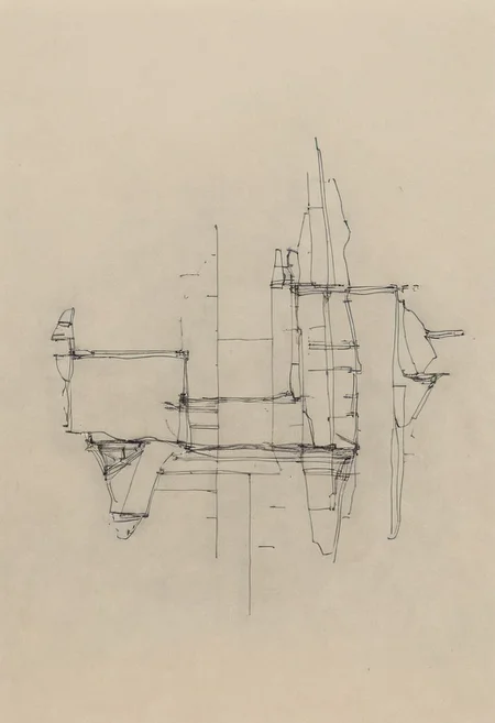 a professional hand sketch of architecture,
(POV view , DOF, first people view from the entrance, low angle shot:1.4),
(Ancient civilization, Alien Prometheus movie scene, dune movie scene:1.5), (The colonial city of the future, in the mist-filled Grand Canyon, on an unknown Earth-like planet, 2 moon on sky, Spaceship flight connects colonies, waterfulls:1.3), (Machu Picchu, a mountain settlement, incredibly spectacular:1.2), (Mario Botta:1.3), (avant-garde, future, reality, science fiction, photorealistic), (modern architecture:1.2), White limestone with black granite, fountain, waterfall, landmark, square, path, narrow street,
(Large Files, Ultra Realistic, 8K, 16k, FHD, HD, VFX, Perfect, Photography, composition, Architecture Sales Photography, Architecture Competition, Ultra High Resolution, Cinematography, High Resolution Image:1.1), (dramatic lighting, direct sunlight, ray tracing, clear shadow:1.2),  (real landscape:1.1), (blurred background:1.0), (urban background, more_details) ,
great lighting, extremely detailed, hillscastel, Neo Classic, Architecture sketch