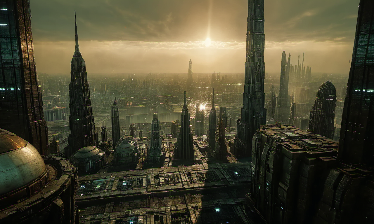 bleakfaith,omnistructures,science fiction,panorama of a metropolis,highly detailed, sharp definition ,cinematic,50nm dof,bokeh,realistic,sharp focus,ultra detailed,128k uhd,awardwinning,trending on artstation, <lora:bleakfaith-000004:0.9>, <lora:add-detail-xl:2>