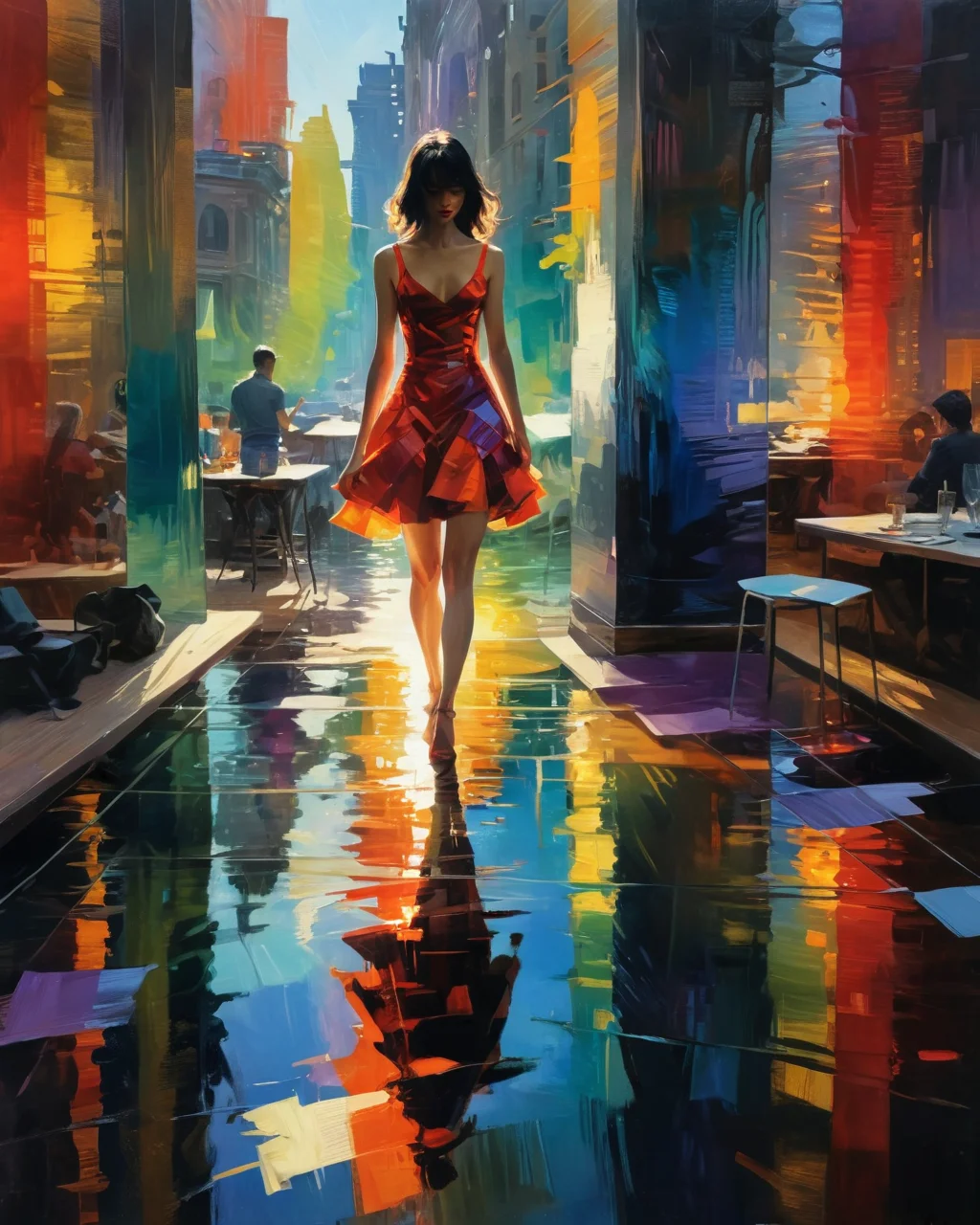 colorful prismatic refracted light, reflections, transparency, intense colors, Fantasy, Chiaroscuro, Ben Aronson Style page 1024-8 4 10 large, masterful color choice, trending papers art on pinterest hd <lora:add-detail-xl:0.75> <lora:xl_more_art-full_v1:0.5> <lora:Ben Aronson Style:1>