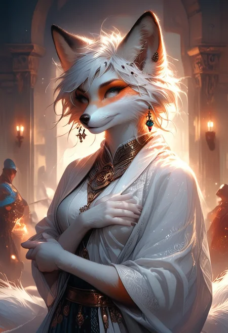 score_9, score_8_up, score_7_up, score_6_up, score_5_up, score_4_up, leHDR,UHD,8K, darkness, illustration, disheveled hair Expressivehanthro,foxfolk,fox, anthro fox female, white fur, busty,pale nipples, inni vag, covering breasts,covering with hands,intricate details, earrings, darkness, very detailed, intricate, perfect light, sharp focus, cool colors, ambient, elegant, highly decorated, deep aesthetic, colorful, magic, mystical, scenic, warm bright, vibrant, unique, best, winning, thought, romantic, illuminated,rich, symetry,realistic, low light, looking to the side at viewer,OverallDetail,novuschroma60 style bokeh