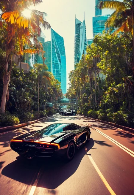 ()Hyoer Realistic:2.0)Polaroid picture 
an image of San Francisco transformed into a Cyberpunk tropical paradise. The cityscape is a vibrant, neon-lit utopia, with towering skyscrapers and lush, green vegetation. (Above the city, an air racetrack stretches across the sky, with sleek, high-tech cars zooming by, inspired by F-Zero vehicles.:1.66)
The atmosphere is warm and humid, with a hint of tropical flowers and the distant hum of futuristic technology. The people of this utopian empire live in harmony, their faces radiant with joy and contentment.
Capture the surreal, futuristic beauty of this scene, where the boundaries between technology, nature, and society blur, and the possibilities of human achievement are redefined.
BREAK
(
Ultra-realistic landscape of Soneva Jani, Maldives, showcasing its luxurious one- to nine-bedroom island and overwater villas. The scene features pristine waters, lush tropical vegetation, and a serene atmosphere with a clear blue sky and gentle sunlight. Include high-quality photography details, such as a Canon EOS R3 camera, 3-point lighting, and a softbox flash. The image should highlight the resort's unique architecture and the natural beauty of the Maldives.:1.5)
