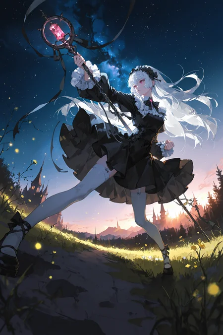 (quasarcake:0.8), (reoen:0.8), arutera, soresaki, best quality, masterpiece, very awa, absurdres, sanbonzakura, (askzy:0.8), dynamic pose, dynamic angle, <lora:nhl-001:0.4>, nhl-001,<lora:ponyv4_noob1_2_adamW:0.33>, <lora:96YOTTEA-WAI:0.6>,<lora:yoneyamaiXLNBVP1lokrV6311PZ:0.6>,
dark sky