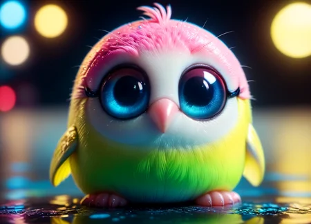 A white (penguin:blobfish:0.75) kawaii monster, it has a pensive expression and two different colored eyes, neon glow colors, highly intricate details, 3d high definition beautiful resolution <lora:zhibi:0.8> zhibi <lora:AnotherBoredDetailXL:0.7> <lora:bigeyes-v2_16x8-4x1:2.8> big eyes (in the color scheme of neon pink, neon yellow, neon blue, neon green), subsurface scattering, ultra hd, 4k, high def, Photorealistic, Hyperrealistic, Hyper detailed, analog style, realistic, masterpiece, best quality, ultra realistic, 8k, Intricate, High Detail, film photography, soft lighting, heavy shadow