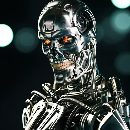 T800-1024, robot, close up face portrait, fires, detailed eyes, highly detailed, photography, ultra sharp, film, bokeh, professional, 4k <lora:add-detail-xl:1.5> <lora:T800-1024-000450:0.8>