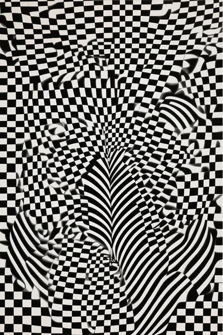 <lora:Op Art:1>Op Art - A geometric pattern that appears to be pulsating or vibrating, creating a sense of movement and depth, as the viewer's eyes are drawn to different areas of the design