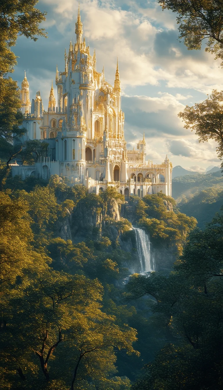 cinematic film still ethereal fantasy concept art of a masterpiece realistic landscape photo, a magnificent white and golden high_elf palace and mage tower in enchanted forest, day, far distance shot, sfw . magnificent, celestial, ethereal, epic, majestic, magical, fantasy art, cover art, dreamy . shallow depth of field, vignette, highly detailed, high budget, bokeh, cinemascope, moody, epic, gorgeous, film grain, grainy