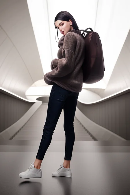 coop-himmelblau, with pants and a sweater and shoes
